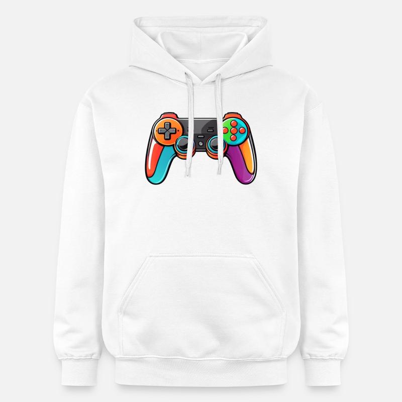 Gamepad Controller Farben Bunt - Gildan Unisex Softstyle® Midweight Hoodie - Weiß