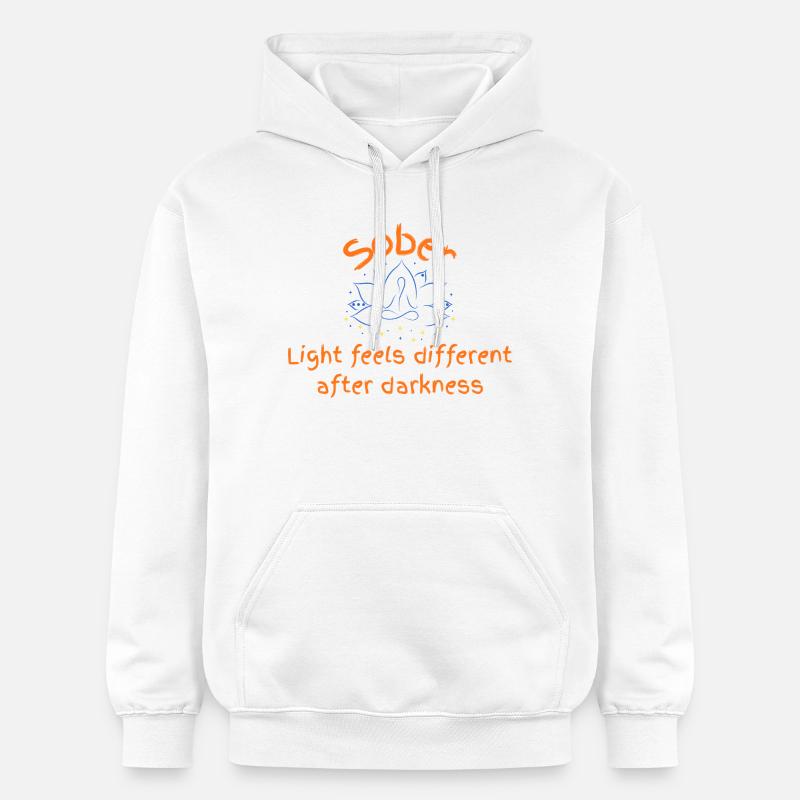 Nüchternes Licht nach der Dunkelheit - Gildan Unisex Softstyle® Midweight Hoodie - Weiß