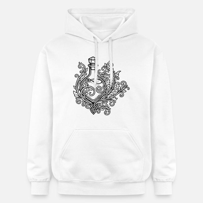 Fiole d'elixir et fleurs - Sweat à capuche Softstyle® Gildan Unisexe - blanc
