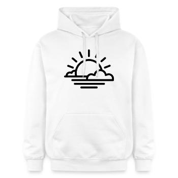 coucher de soleil - Sweat à capuche Softstyle® Gildan Unisexe - blanc - Devant - Liana (172cm) & Jaron (178cm)