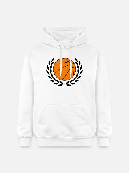 Basketball icon in bold orange - Gildan Unisex Softstyle® Midweight Hoodie - white