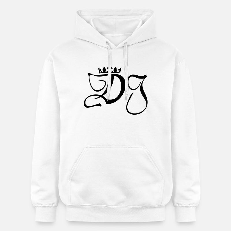 DJ-disc-jockey -monogramme avec la couronne - Sweat à capuche Softstyle® Gildan Unisexe - blanc