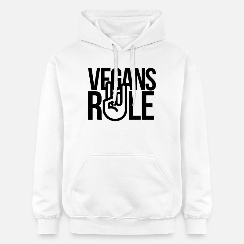 vegans rule - Sweat à capuche Softstyle® Gildan Unisexe - blanc