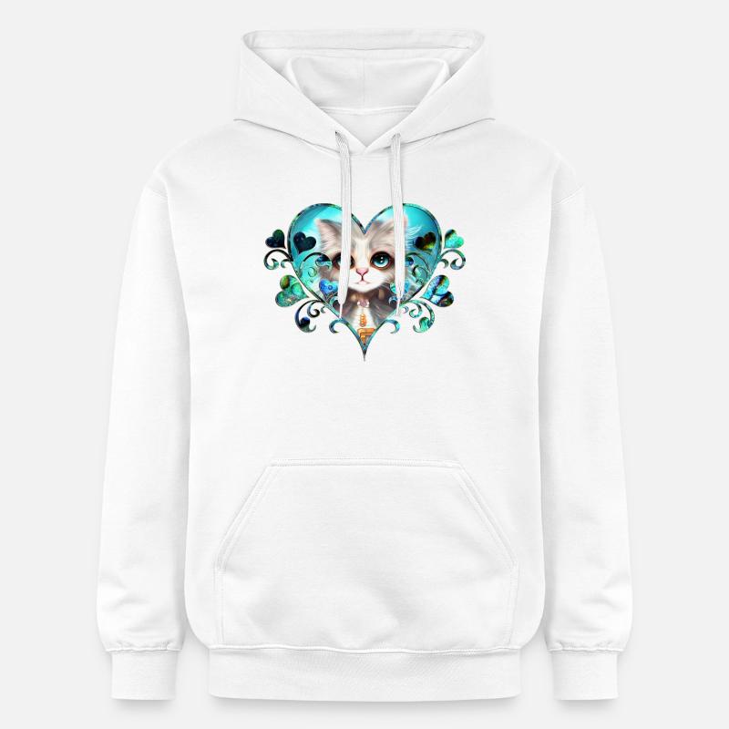Mignon petit chat moelleux - Sweat à capuche Softstyle® Gildan Unisexe - blanc