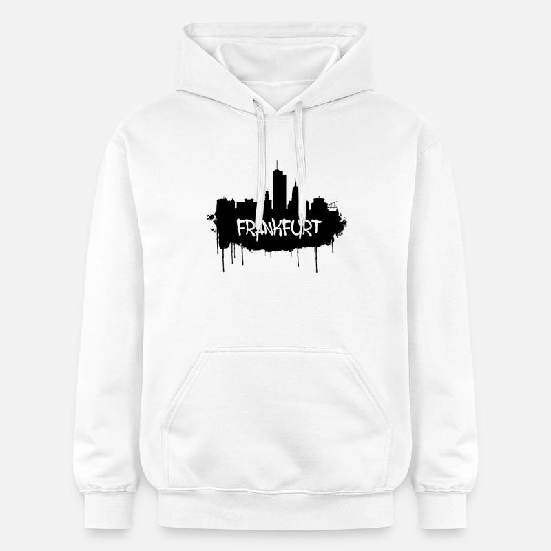 Frankfurt Graffiti Skyline - Sweat à capuche Softstyle® Gildan Unisexe - blanc