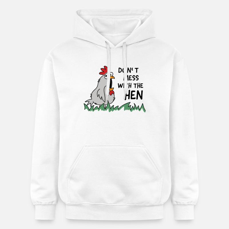 Ne plaisantez pas avec la poule - Sweat à capuche Softstyle® Gildan Unisexe - blanc