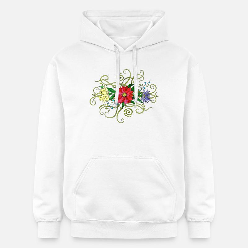Fleur - Sweat à capuche Softstyle® Gildan Unisexe - blanc