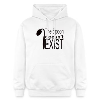 Der Löffel existiert nicht - Gildan Unisex Softstyle® Midweight Hoodie - Weiß - Vorne - Liana (172cm) & Jaron (178cm)