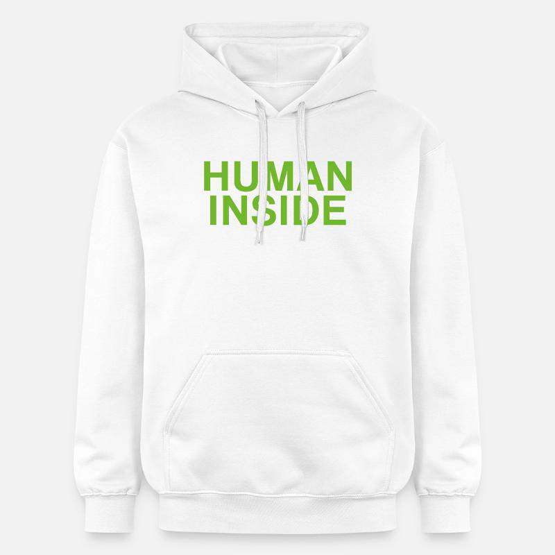 CONCEPTION DE TEXTE HUMAN INSIDE - Sweat à capuche Softstyle® Gildan Unisexe - blanc