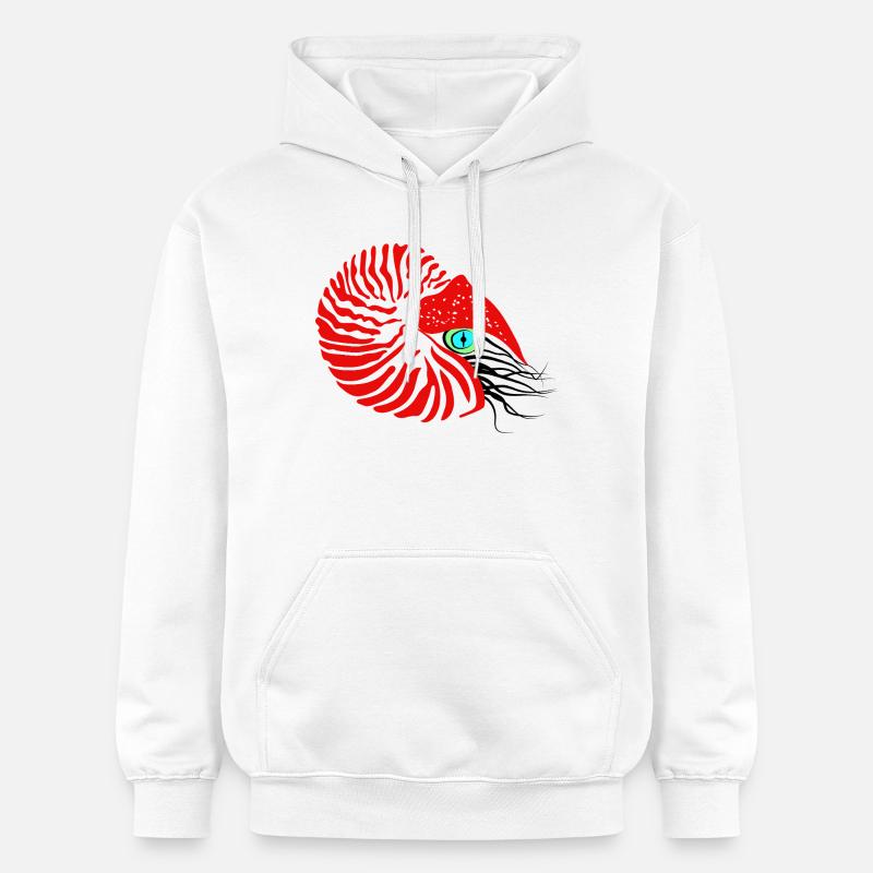Bateau perlier, ammonite, céphalopode, nautile - Sweat à capuche Softstyle® Gildan Unisexe - blanc