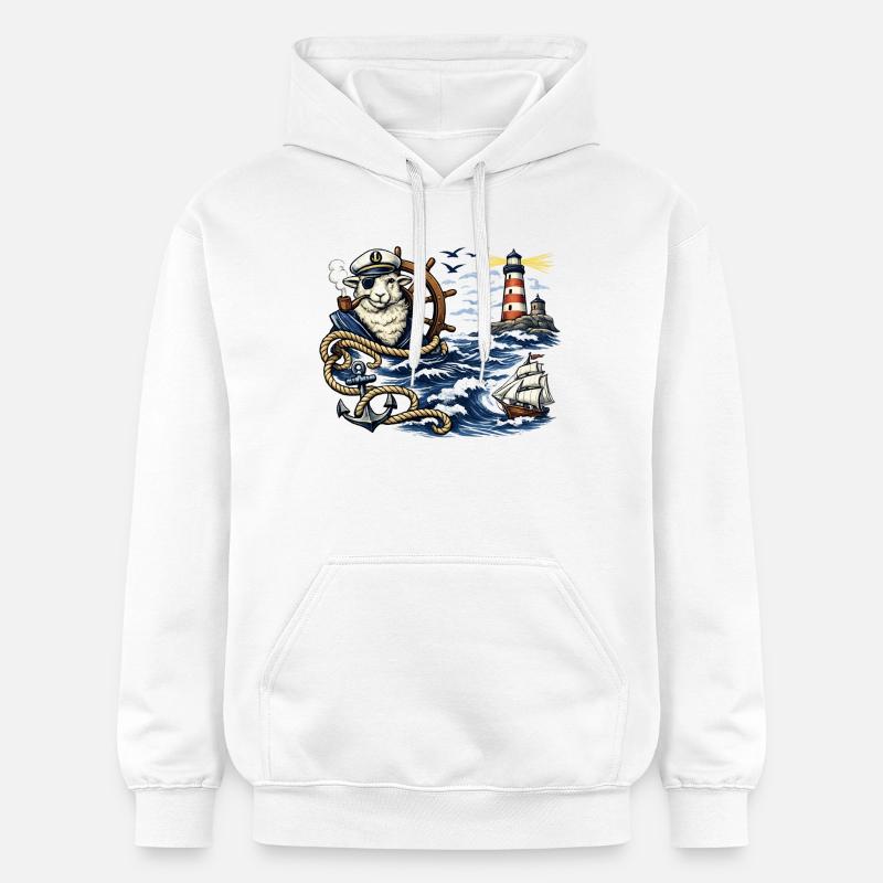 Moutons marins dans la tempête - Sweat à capuche Softstyle® Gildan Unisexe - blanc
