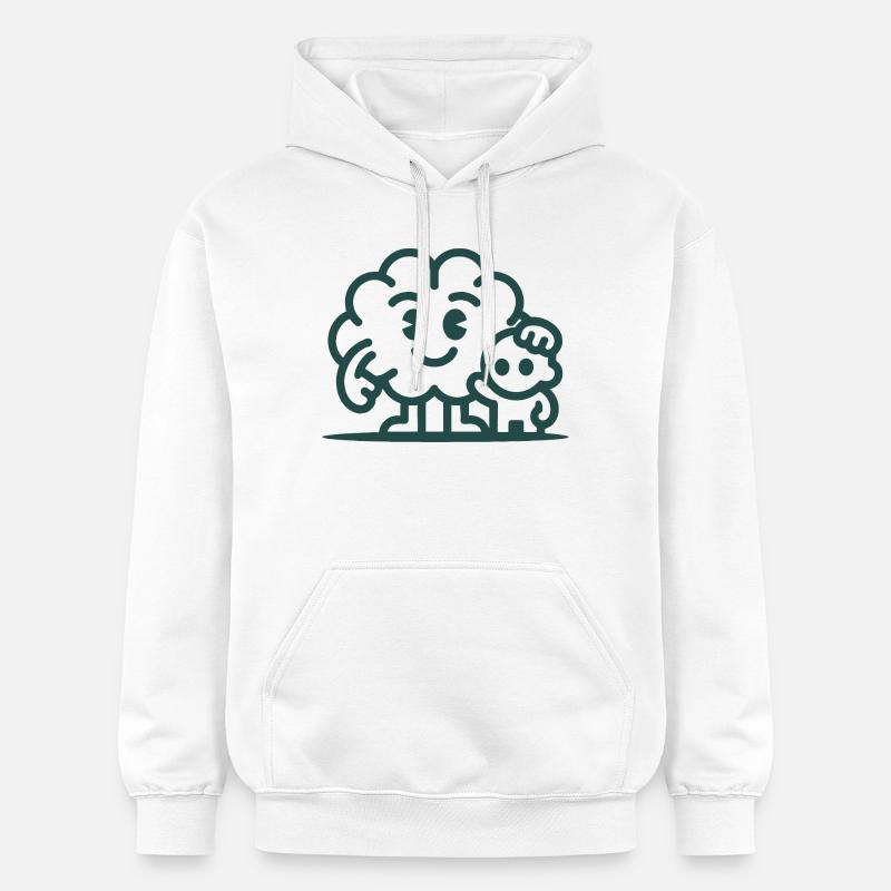 Friendly Cloud Duo Illustration - Sweat à capuche Softstyle® Gildan Unisexe - blanc