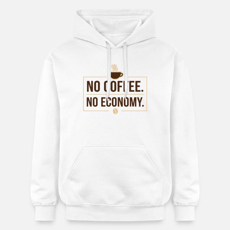 Pas de café, pas d’économie - Sweat à capuche Softstyle® Gildan Unisexe - blanc