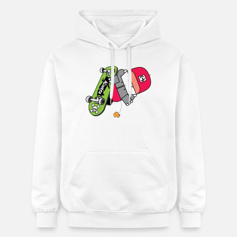 Graphique néon Skate Panda - Sweat à capuche Softstyle® Gildan Unisexe - blanc