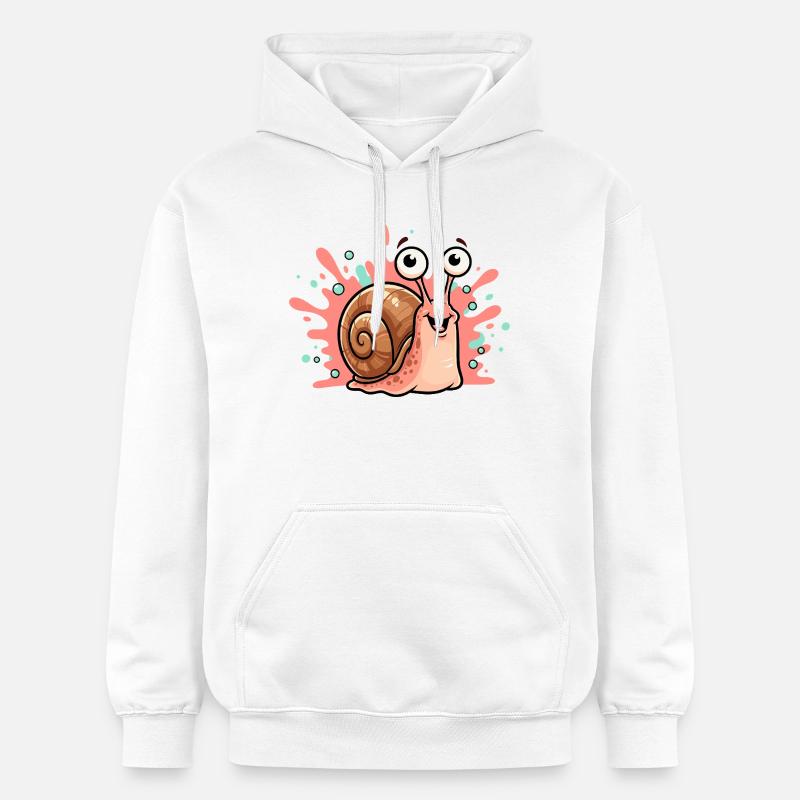 Design joyeux de l’escargot - Sweat à capuche Softstyle® Gildan Unisexe - blanc