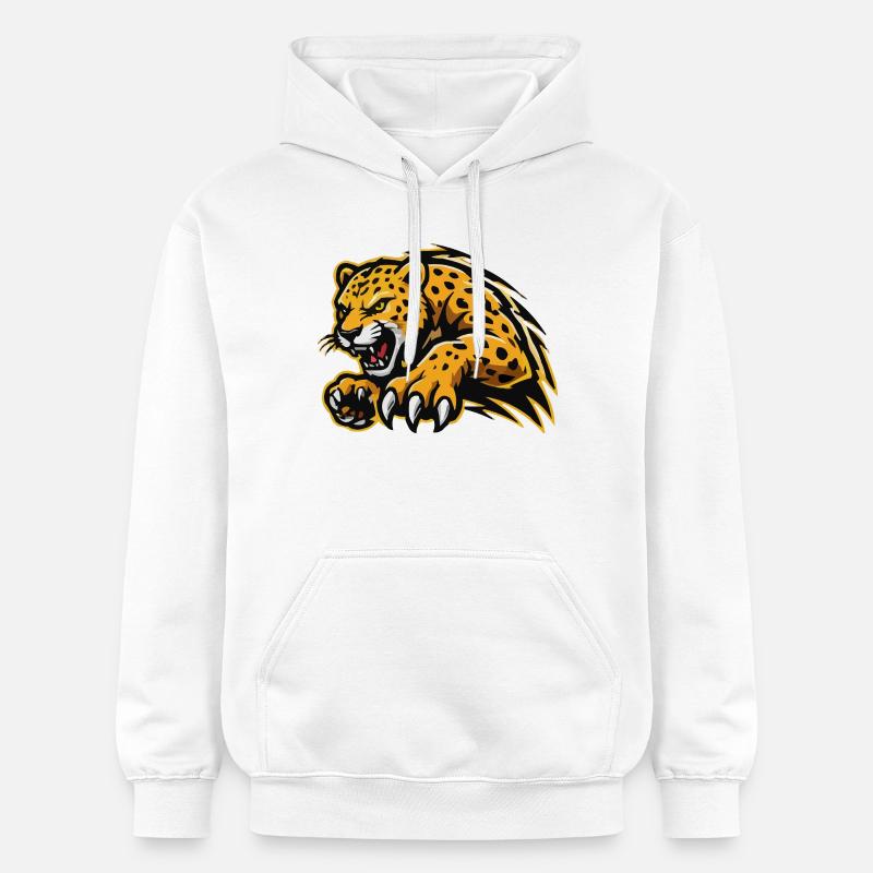 Ferocious Leopard Assault - Gildan Unisex Softstyle® Midweight Hoodie - white