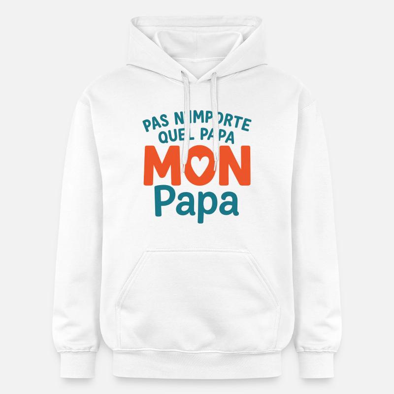 Mon Papa Unique  - Sweat à capuche Softstyle® Gildan Unisexe - blanc