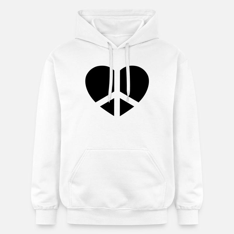 Paix & Amour - Sweat à capuche Softstyle® Gildan Unisexe - blanc