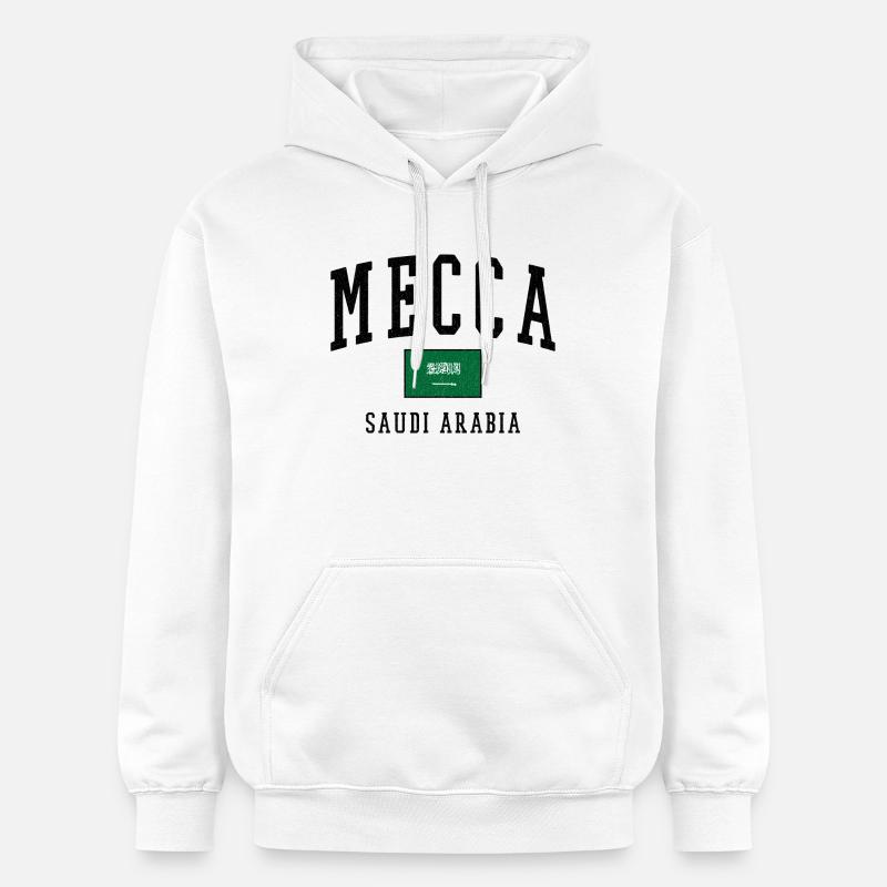 Mecque, Arabie Saoudite : Conception du drapeau - Sweat à capuche Softstyle® Gildan Unisexe - blanc