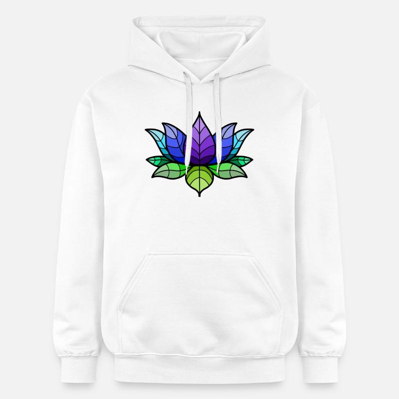 Mohawk Lotus Floral Motif - Sweat à capuche Softstyle® Gildan Unisexe - blanc