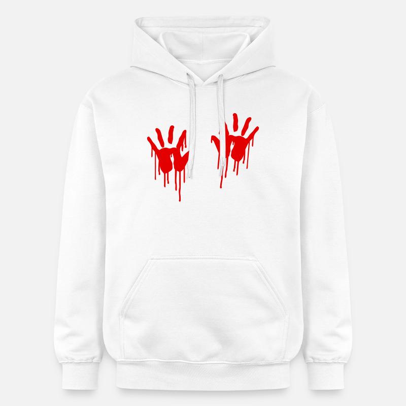 Main sanglante - Sweat à capuche Softstyle® Gildan Unisexe - blanc