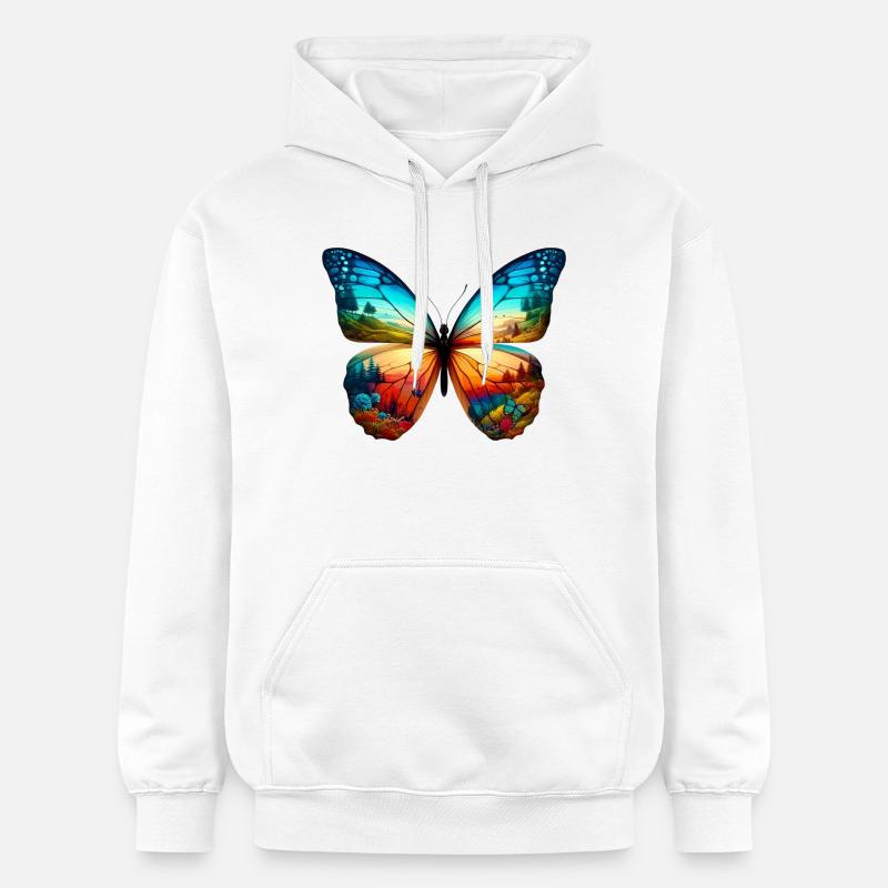 Papillon - Sweat à capuche Softstyle® Gildan Unisexe - blanc