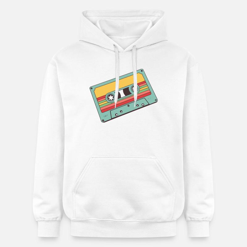 Cassette Pastel Rétro - Sweat à capuche Softstyle® Gildan Unisexe - blanc