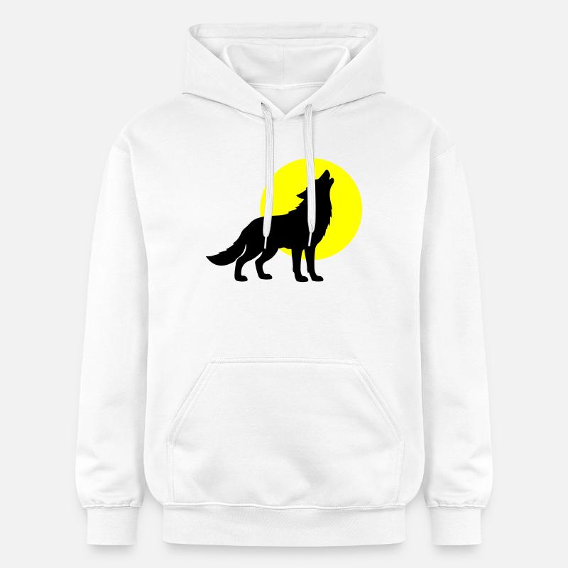 Silhouette de loup - Sweat à capuche Softstyle® Gildan Unisexe - blanc