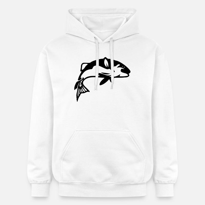 Pêche au poisson Pêche pêcheuse - Sweat à capuche Softstyle® Gildan Unisexe - blanc