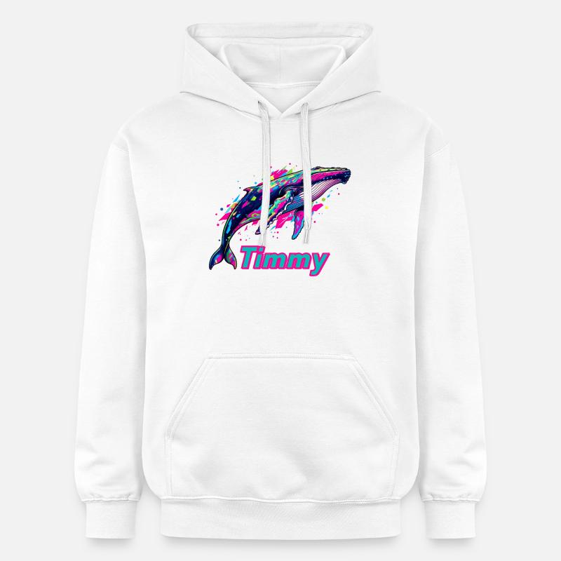 Graffiti néon de Timmy - Sweat à capuche Softstyle® Gildan Unisexe - blanc