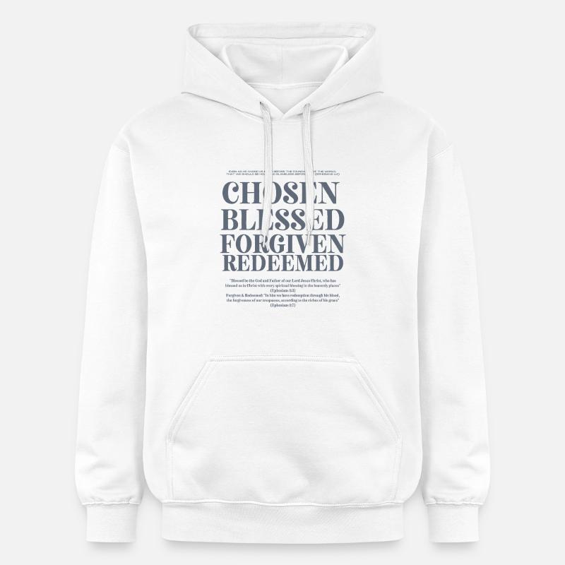 Élu Béni Pardonner Racheté - Sweat à capuche Softstyle® Gildan Unisexe - blanc