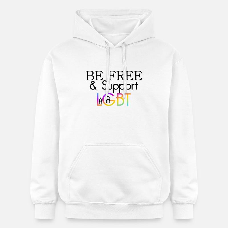 Be Free & Support LGBT Geschenk - Gildan Unisex Softstyle® Midweight Hoodie - Weiß
