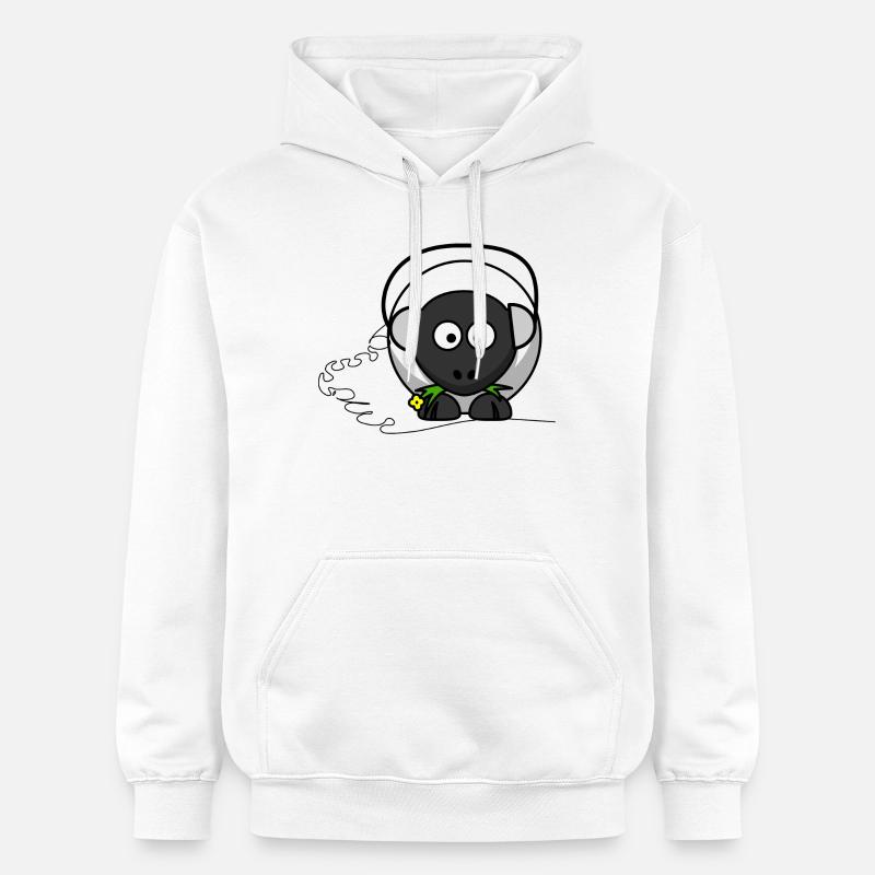 moutons drôle avec un casque - Sweat à capuche Softstyle® Gildan Unisexe - blanc