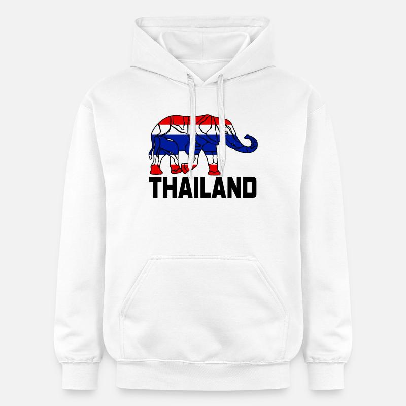 Thaïlande Éléphant / Cadeau / Idée cadeau - Sweat à capuche Softstyle® Gildan Unisexe - blanc
