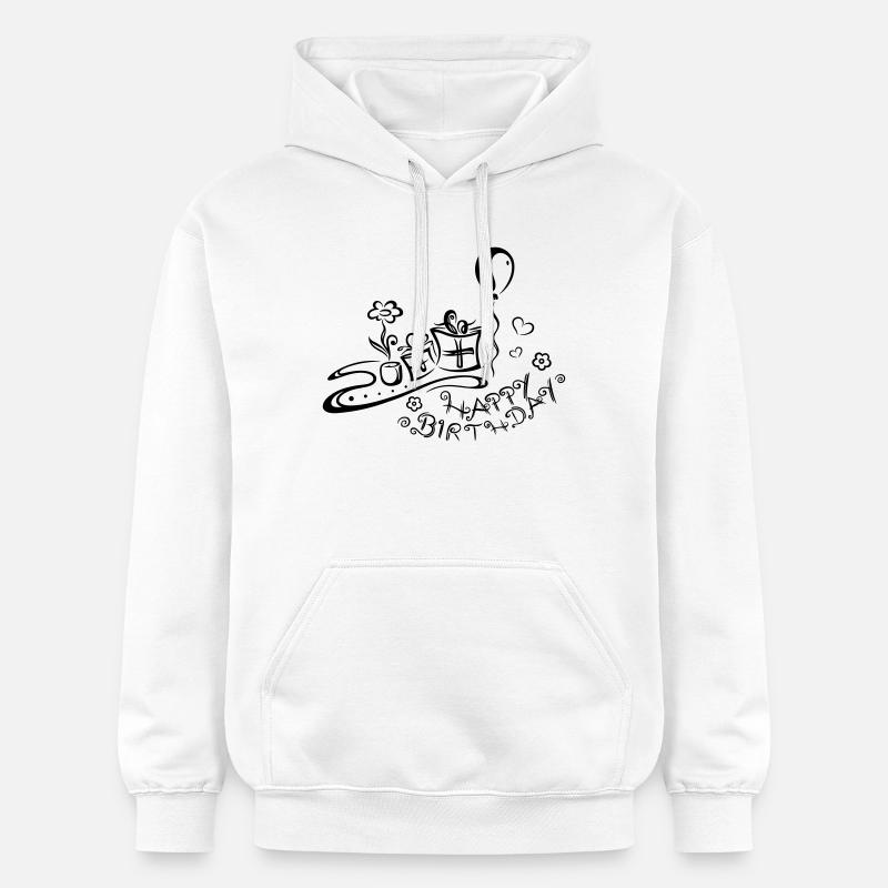 Joyeux anniversaire, félicitations - Sweat à capuche Softstyle® Gildan Unisexe - blanc
