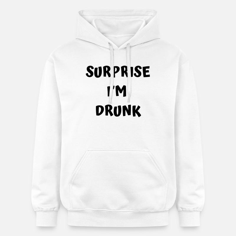 Texte drôle d’ivrogne - Sweat à capuche Softstyle® Gildan Unisexe - blanc