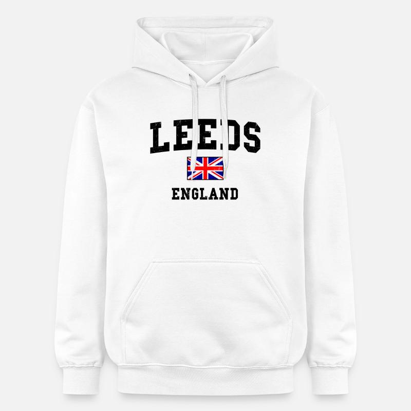 Conception du drapeau de Leeds, Angleterre - Sweat à capuche Softstyle® Gildan Unisexe - blanc