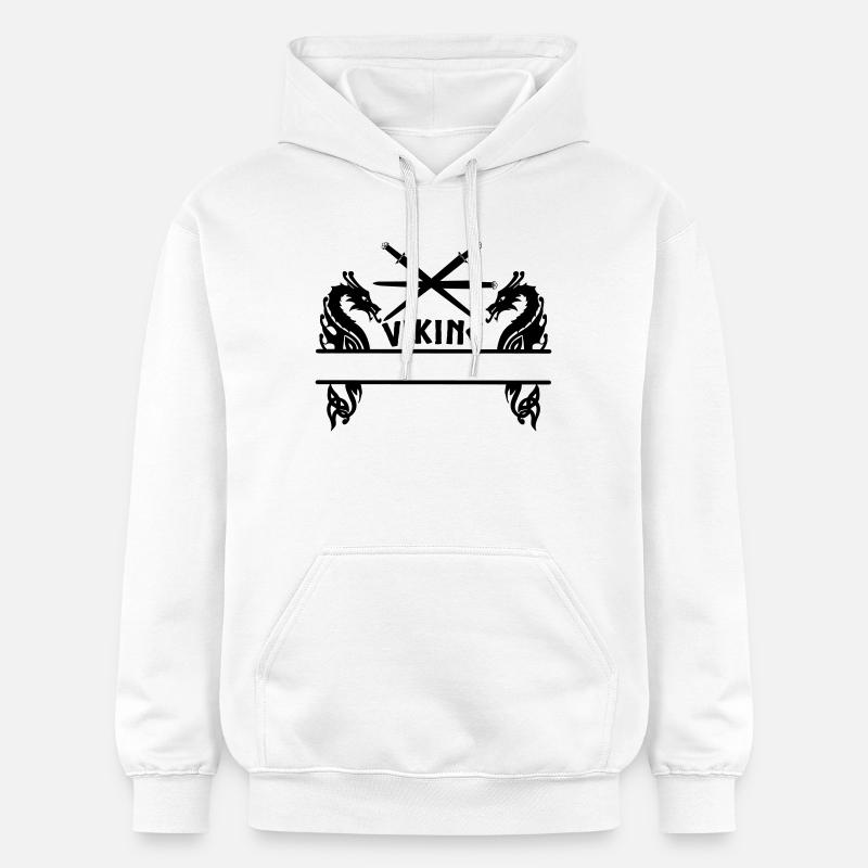 Viking Trois épées Deux dragons Viking - Sweat à capuche Softstyle® Gildan Unisexe - blanc