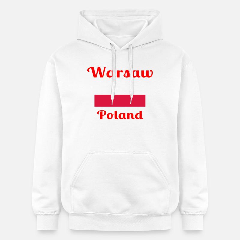 Varsovie, Pologne - Imprimés élégants - Sweat à capuche Softstyle® Gildan Unisexe - blanc