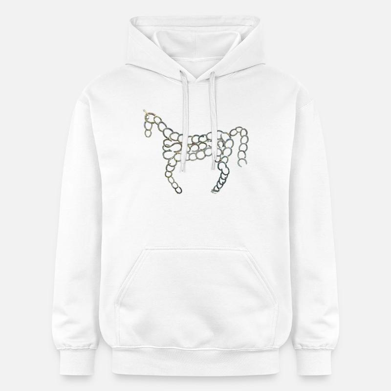 Cheval de fer - Sweat à capuche Softstyle® Gildan Unisexe - blanc