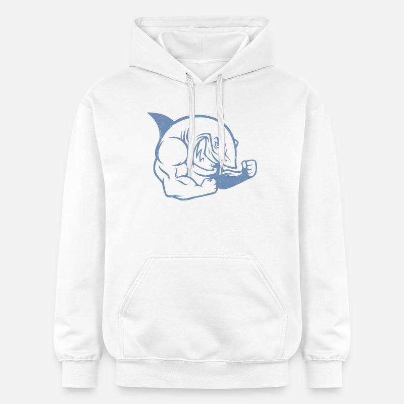 Shark Stark Workout Silhouette - Sweat à capuche Softstyle® Gildan Unisexe - blanc