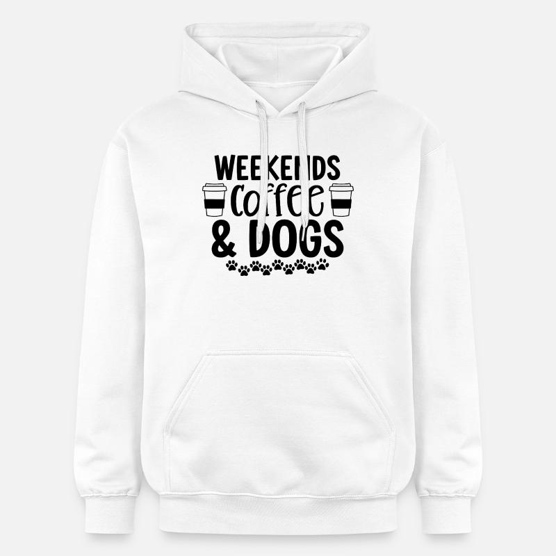 Week-ends Café Et Chiens - Sweat à capuche Softstyle® Gildan Unisexe - blanc