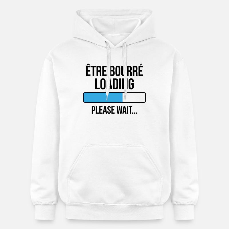 être bourré loading... please wait - Sweat à capuche Softstyle® Gildan Unisexe - blanc