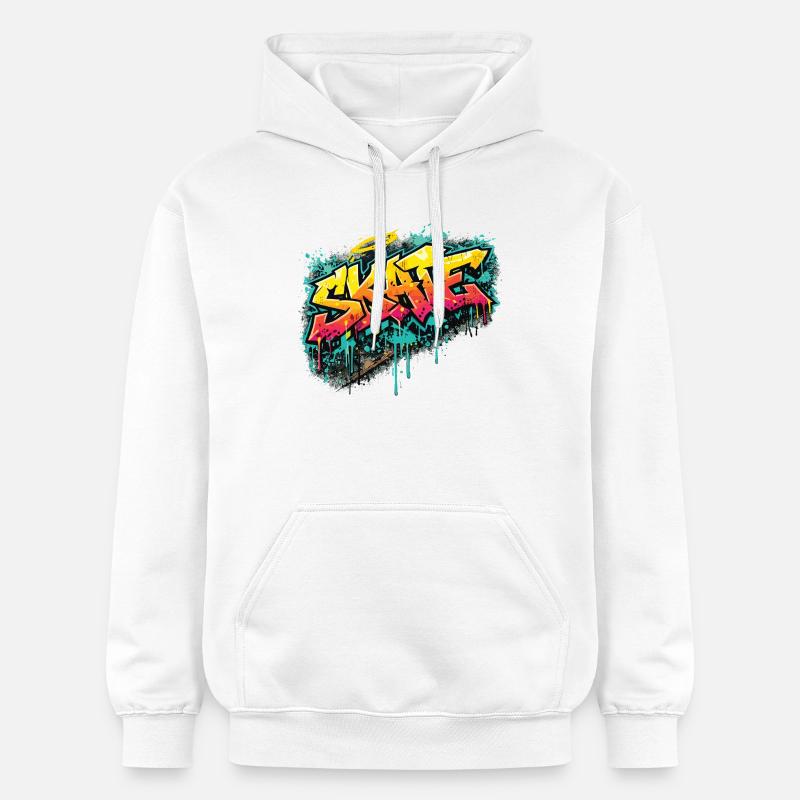 Skate Graffiti Explosion - Sweat à capuche Softstyle® Gildan Unisexe - blanc