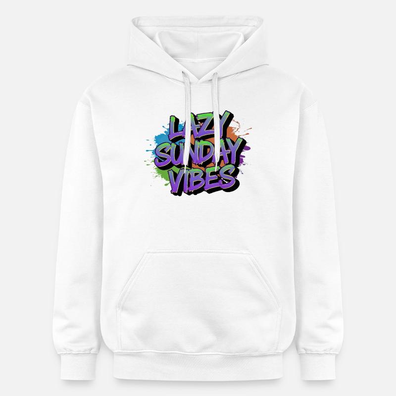 Graffiti du dimanche paresseux - Sweat à capuche Softstyle® Gildan Unisexe - blanc