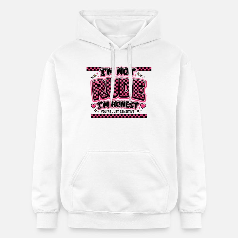 Ich bin ehrlich, nicht unfreundlich Sarkasmus - Gildan Unisex Softstyle® Midweight Hoodie - Weiß
