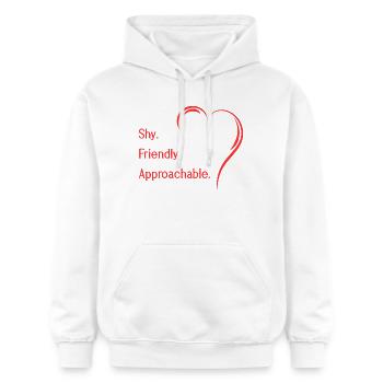 Flirteurs introvertis timides amicaux accessibles - Sweat à capuche Softstyle® Gildan Unisexe - blanc - Devant - Liana (172cm) & Jaron (178cm)