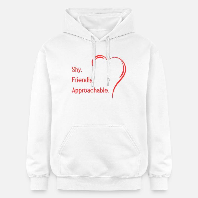 Flirteurs introvertis timides amicaux accessibles - Sweat à capuche Softstyle® Gildan Unisexe - blanc