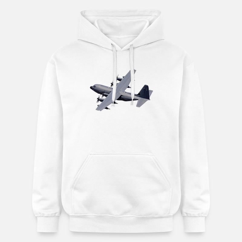 C-130 Silhouette grise - Sweat à capuche Softstyle® Gildan Unisexe - blanc