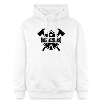 Firefighter - Gildan Unisex Softstyle® Midweight Hoodie - Weiß - Vorne - Liana (172cm) & Jaron (178cm)
